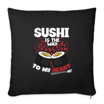 Sushi love On Valentine's Day - Sofa pillowcase 17,3'' x 17,3'' (45 x 45 cm) - black - Front