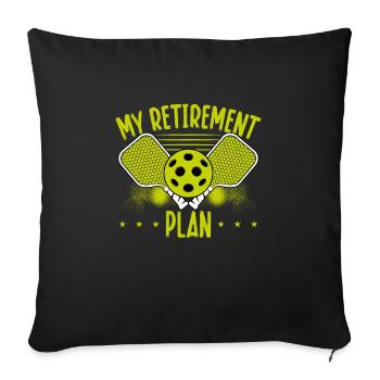 Mon plan de pickleball pour la retraite - Housse de coussin décorative 45 x 45 cm - noir - Devant