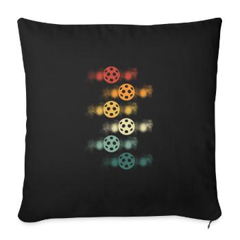 Pickleball Bälle in retro Farben - Sofakissenbezug 45 x 45 cm - Schwarz - Vorne