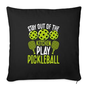 Stay out of the kitchen and - Sofa pillowcase 17,3'' x 17,3'' (45 x 45 cm) - black - Front