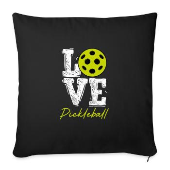 Cher Pickleball - Housse de coussin décorative 45 x 45 cm - noir - Devant