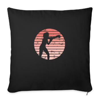 Boxen Mädchen Sonnenuntergang - Sofakissenbezug 45 x 45 cm - Schwarz - Vorne