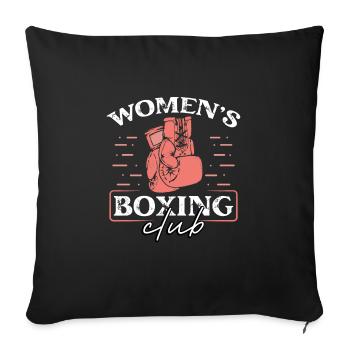 Club de boxe féminine - Housse de coussin décorative 45 x 45 cm - noir - Devant