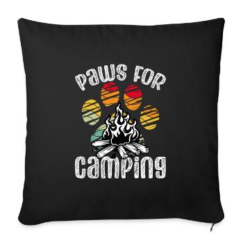 Pattes pour le camping - Housse de coussin décorative 45 x 45 cm - noir - Devant