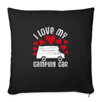 I love my motorhome - Sofa pillowcase 17,3'' x 17,3'' (45 x 45 cm) - black - Front