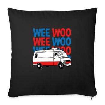 Weee Woo Ambulance - Housse de coussin décorative 45 x 45 cm - noir - Devant