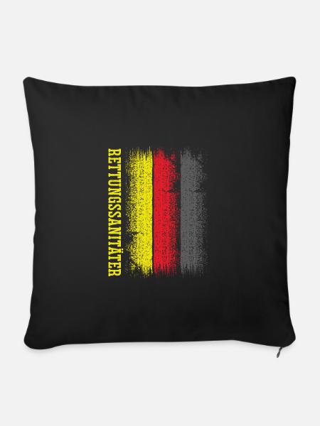 Deutscher Rettungssanitäter - Sofakissenbezug 45 x 45 cm - Schwarz
