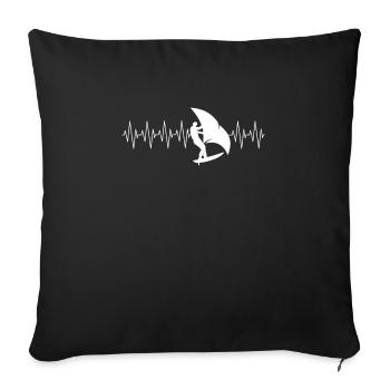Fréquence du wingsurf - Housse de coussin décorative 45 x 45 cm - noir - Devant