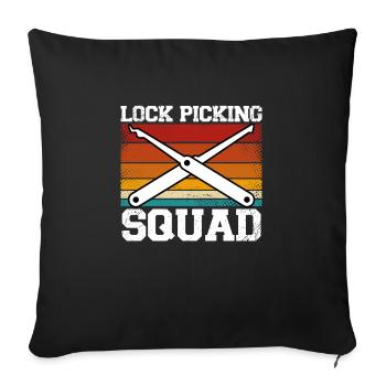 Lockpicking Squad - Sofa pillowcase 17,3'' x 17,3'' (45 x 45 cm) - black - Front