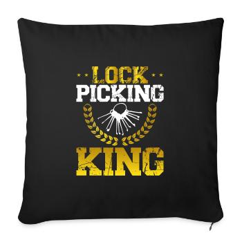 Lock-picking-king - Housse de coussin décorative 45 x 45 cm - noir - Devant