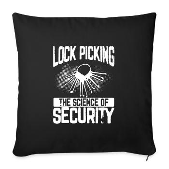 Lockpicking The Science - Sofa pillowcase 17,3'' x 17,3'' (45 x 45 cm) - black - Front