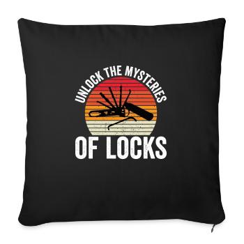 Uncover the secrets of the - Sofa pillowcase 17,3'' x 17,3'' (45 x 45 cm) - black - Front
