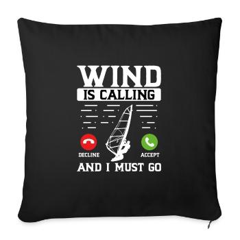 Le vent appelle et je dois partir - Housse de coussin décorative 45 x 45 cm - noir - Devant