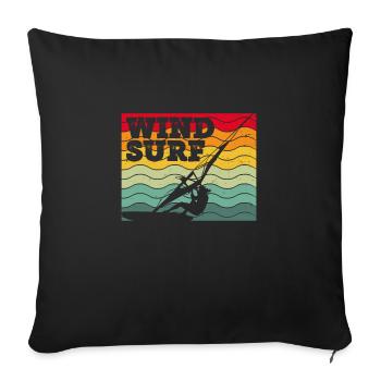 Colorful windsurfers - Sofa pillowcase 17,3'' x 17,3'' (45 x 45 cm) - black - Front