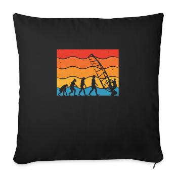 Évolution de la planche à voile - Housse de coussin décorative 45 x 45 cm - noir - Devant