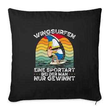 Ein Sport, Bei Dem Man Nur Gewinnt - Sofakissenbezug 45 x 45 cm - Schwarz - Vorne