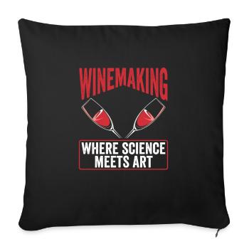 La vinification, là où la science - Housse de coussin décorative 45 x 45 cm - noir - Devant