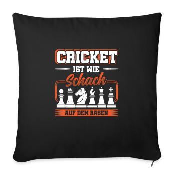 Cricket Ist Wie Schach Auf Dem Rasen - Sofakissenbezug 45 x 45 cm - Schwarz - Vorne