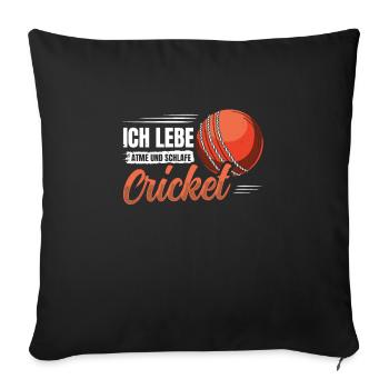 Ich Lebe, Atme Und Schlafe Cricket - Sofakissenbezug 45 x 45 cm - Schwarz - Vorne