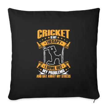 Le cricket le seul jeu - Housse de coussin décorative 45 x 45 cm - noir - Devant