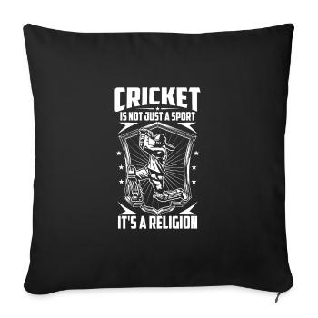Le cricket est une religion - Housse de coussin décorative 45 x 45 cm - noir - Devant