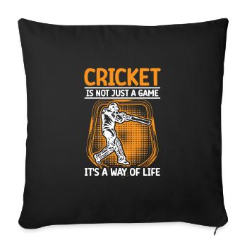 Cricket is a way of life - Sofa pillowcase 17,3'' x 17,3'' (45 x 45 cm) - black - Front