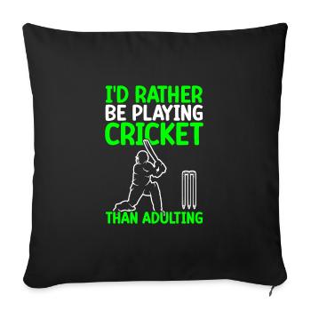 Je préfère jouer au cricket que - Housse de coussin décorative 45 x 45 cm - noir - Devant