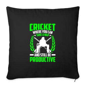 Cricket où ils font une sieste - Housse de coussin décorative 45 x 45 cm - noir - Devant