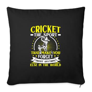 Cricket lässt dich alles andere vergesse - Sofakissenbezug 45 x 45 cm - Schwarz - Vorne