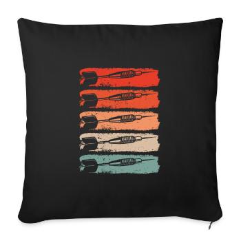 Cinq fléchettes en rétro vintage - Housse de coussin décorative 45 x 45 cm - noir - Devant