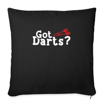 Play darts - Sofa pillowcase 17,3'' x 17,3'' (45 x 45 cm) - black - Front