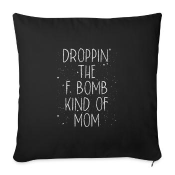 Drop the F-bomb - Sofa pillowcase 17,3'' x 17,3'' (45 x 45 cm) - black - Front