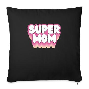 Pink Super Mama - Sofa pillowcase 17,3'' x 17,3'' (45 x 45 cm) - black - Front