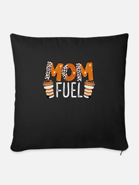 Mama Kaffee Brennstoff - Sofakissenbezug 45 x 45 cm - Schwarz