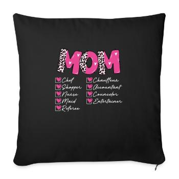 Mama jobs - Sofakissenbezug 45 x 45 cm - Schwarz - Vorne