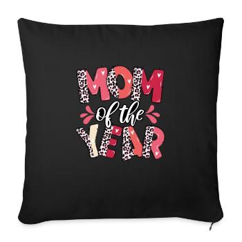 Maman de l’année - Housse de coussin décorative 45 x 45 cm - noir - Devant