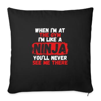 Fitnessstudio ninja - Sofakissenbezug 45 x 45 cm - Schwarz - Vorne