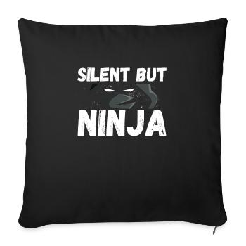 Ninja silencieux sombre - Housse de coussin décorative 45 x 45 cm - noir - Devant