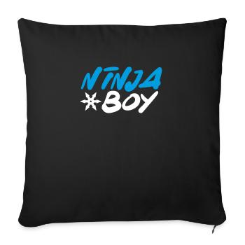 Blue ninja boy - Sofa pillowcase 17,3'' x 17,3'' (45 x 45 cm) - black - Front