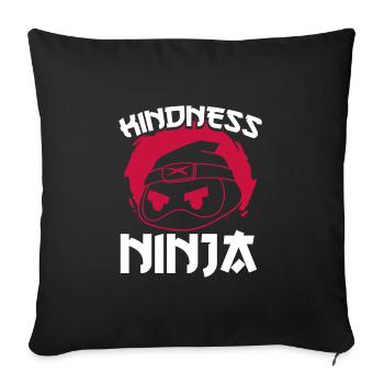Freundlichkeit Roter Ninja - Sofakissenbezug 45 x 45 cm - Schwarz - Vorne
