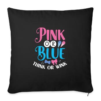 Rosa Oder Blau Denken Oder Zwinkern - Sofakissenbezug 45 x 45 cm - Schwarz - Vorne