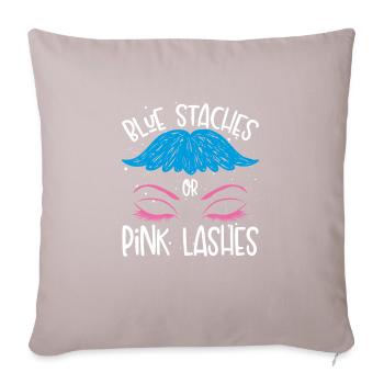 Blue rods or pink eyelashes - Sofa pillowcase 17,3'' x 17,3'' (45 x 45 cm) - light taupe - Front