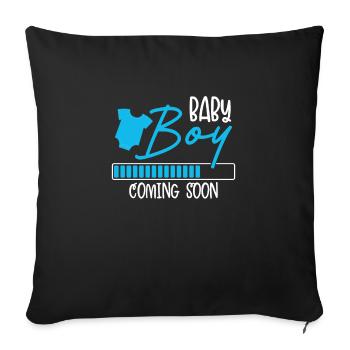 Baby boy is coming soon - Sofa pillowcase 17,3'' x 17,3'' (45 x 45 cm) - black - Front