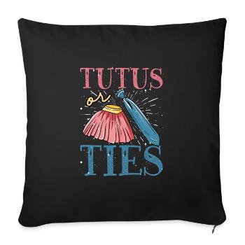 Tutus ou cravates - Housse de coussin décorative 45 x 45 cm - noir - Devant