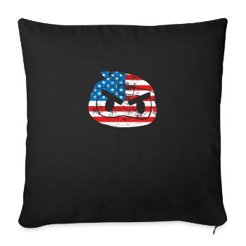 Usa ninja flag - Sofa pillowcase 17,3'' x 17,3'' (45 x 45 cm) - black - Front