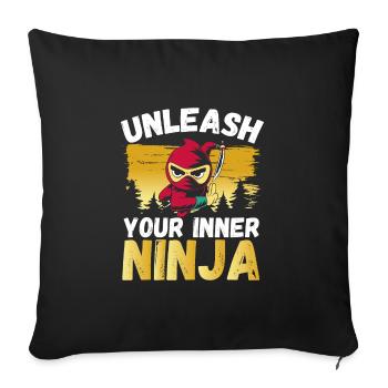 Libérez votre ninja intérieur - Housse de coussin décorative 45 x 45 cm - noir - Devant