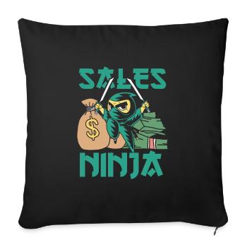 Money Selling Ninja - Sofa pillowcase 17,3'' x 17,3'' (45 x 45 cm) - black - Front