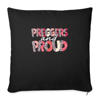 Pregnant and proud - Sofa pillowcase 17,3'' x 17,3'' (45 x 45 cm) - black - Front