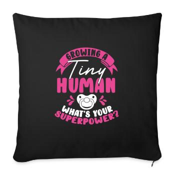 Growing a tiny human being - Sofa pillowcase 17,3'' x 17,3'' (45 x 45 cm) - black - Front