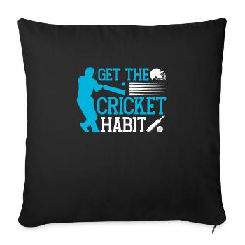 Prenez l’habitude du cricket - Housse de coussin décorative 45 x 45 cm - noir - Devant